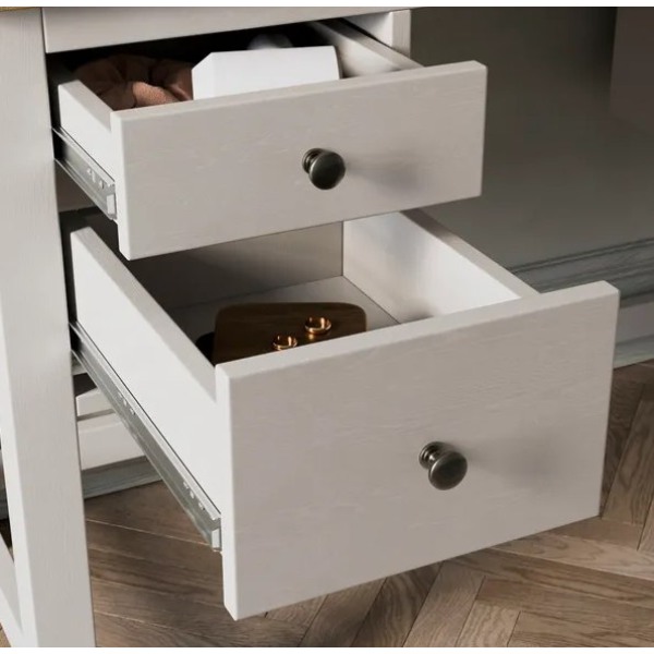 ROZA| שידת איפור מעץ אלון טבעי מלא ועץ MDF, אוקטו סטייל